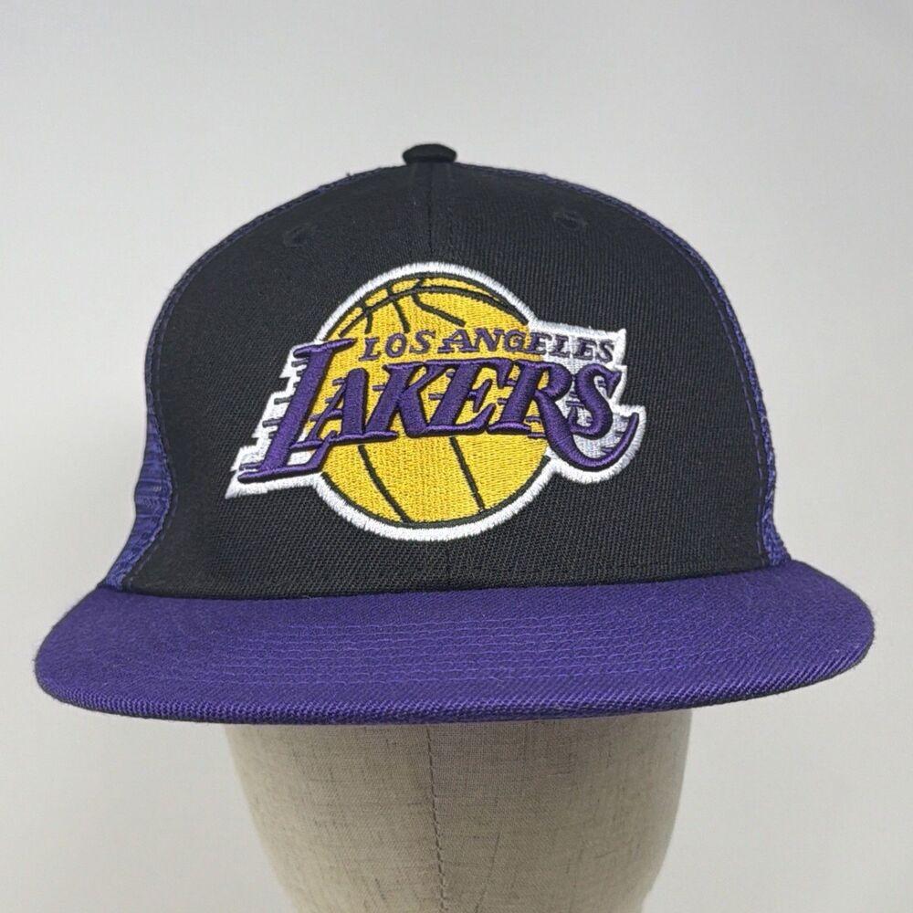 Los Angeles Lakers Ultra Game NBA Snapback Trucker Hat Purple Black Mesh Cap